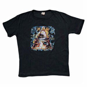 80s Vintage Def Leppard Hysteria T-shirt Single Stitch Album Metal Rock Band.